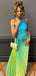 Sexy Green-Blue A-line One-shoulder Long Formal Gown to Impress,WGP1919