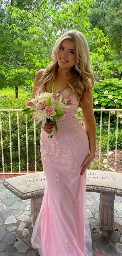 Sexy Pink V-neck Mermaid Long Prom Gown to Impress,WGP1719
