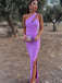 Sexy Sheath One Shoulder Side Slit Party Prom Dresses,Evening Dresses,WGP348