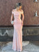 Elegant Pink Mermaid Off-shoulder Long Prom Dress to Impress,WGP1720