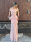 Elegant Pink Mermaid Off-shoulder Long Prom Dress to Impress,WGP1720