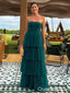 Elegant Strapless A-line Maxi Long Party Prom Dresses, Wedding Party Dresses,WGP296