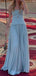 Elegant Blue A-line Strapless  Sweetheart Zipper Long Prom Dress to Impress,WGP1722