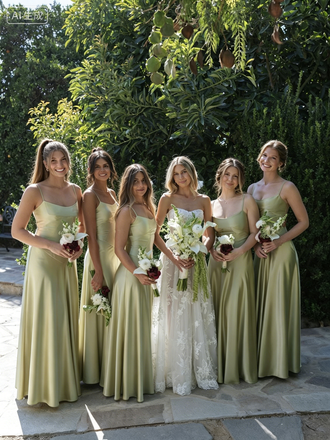 Simple Sage Green Bridesmaid Dress for Wedding Party, BDS0255