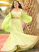 Elegant Green Lone Sleeve Long Formal Gown to Impress,WGP1847