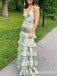 Elegant Green Spaghetti straps V-neck Long Formal Gown to Impress,WGP1845