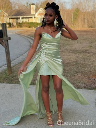 Elegant Green High-low Long Formal Gown to Impress,WGP1848