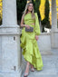 Elegant Green A-line One-sleeve Long Formal Gown to Impress,WGP1842