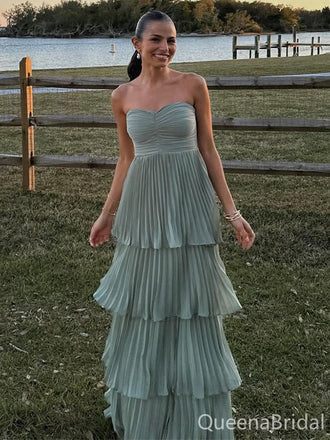 Elegant Green A-line Straight Across Long Formal Gown to Impress,WGP1742