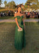 Green A-line Off Shoulder Maxi Long Party Prom Dresses Online,WGP315
