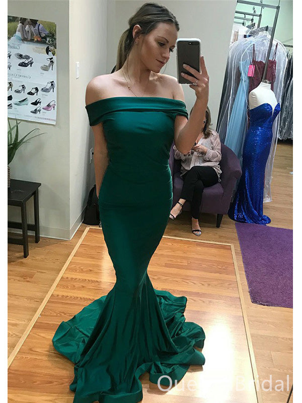 Sexy Mermaid Green Off Shoulder Long Party Prom Dresses,Evening Dresses,WGP374