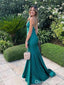 Sexy Green Mermaid Spaghetti Straps Backless Long Party Prom Dresses,Evening Dresses,WGP372