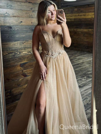 Popular Ivory A-line Spaghetti Straps Long Formal Gown to Impress,WGP1894