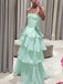 Elegant Fuchsia Strapless A-line Ruffled Evening Gown, Prom Dress, WGP2283