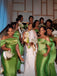Elegant Green Off-Shoulder Mermaid Bridesmaid Dress for Wedding Party, BDS0257