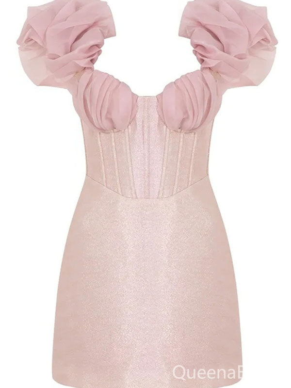 Cute Pink Sweetheart Homecoming Dress Graduation Party Dress , QB0875