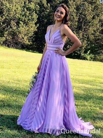 Eleagnt Purple Spaghetti Straps Long Formal Gown to Impress,WGP1891