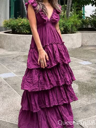 Elegant Purple Spaghetti Straps Long Formal Gown to Impress,WGP1768
