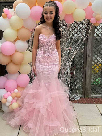 Sexy Pink Sweetheart Mermaid Long Formal Gown to Impress,WGP1773