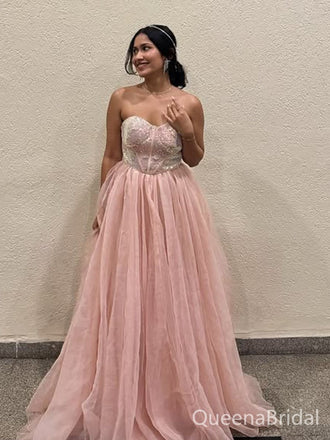 Elegant Pink A-line Sweetheart Long Formal Gown to Impress,WGP1840