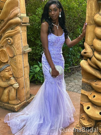 Elegant Purple Spaghetti Straps Mermaid Long Formal Gown to Impress,WGP1907