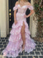 Popular Pink Mermaid Off-shoulder Long Formal Gown to Impress,WGP1808