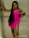 Sexy Pink Spaghetti Straps Homecoming Dress Graduation Party Dress , QB0911