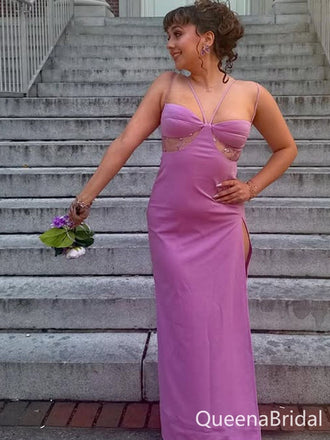 Elegant Purple Spaghetti Straps Long Formal Gown to Impress,WGP1885