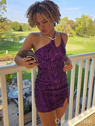 Sexy Purple Tight Homecoming Dress Graduation Party Dress , QB0946