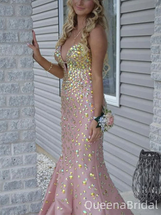 Sparkly Pink Sweetheart Mermaid Long Formal Gown to Impress,WGP1928