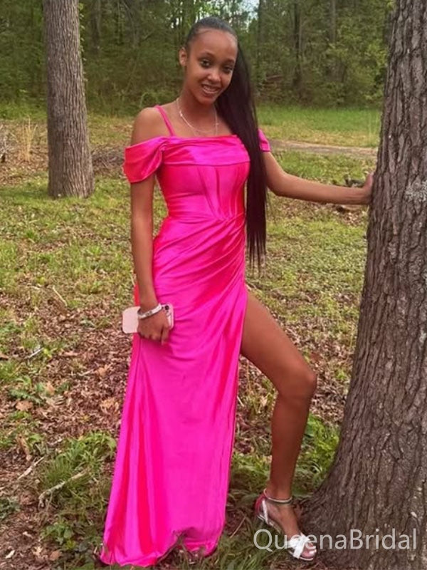 Popular Pink Spaghetti Straps Mermaid Long Formal Gown to Impress,WGP1853