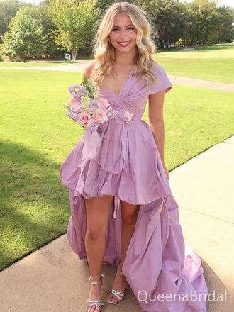 Popular High-low Purple A-line Long Formal Gown to Impress,WGP1807