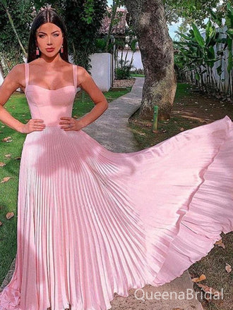 Elegant Pink A-line Spaghetti Straps Long Formal Gown to Impress,WGP1774