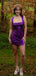 Elegant Purple Short Homecoming Dress Graduation Party Dress , QB0868
