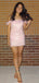 Gorgeous Pink Off-shoulder Short Homecoming Dress Graduation Party Dress , QB0867