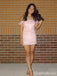 Gorgeous Pink Off-shoulder Short Homecoming Dress Graduation Party Dress , QB0867