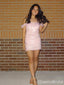 Gorgeous Pink Off-shoulder Short Homecoming Dress Graduation Party Dress , QB0867