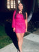 Popular Pink One Sleeve Short Homecoming Dress Graduation Party Dress , QB0869