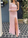 Sexy Pink Mermaid One Shoulder Side Slit Maxi Long Party Prom Dresses Online,WGP316
