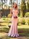 Elegant Pink Mermaid Spaghetti Straps Maxi Long Party Prom Dresses Online,WGP320