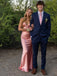 Elegant Pink CutOut Maxi Satin Prom Party Dress, Evening Dress, WGP2274