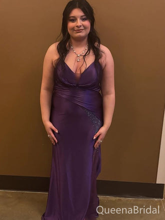 Elegant Purple V-neck Mermaid Long Formal Gown to Impress,WGP1878