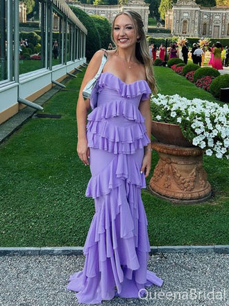 Sexy Purple Strapless  Sweetheart Mermaid Long Prom Dress to Impress,WGP1723