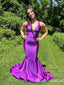 Sexy Purple Mermaid V-neck Maxi Long Party Prom Dresses,Evening Dresses,WGP383