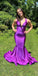 Sexy Purple Mermaid V-neck Maxi Long Party Prom Dresses,Evening Dresses,WGP383