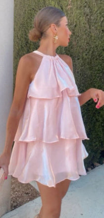 Sexy Pink Halter Strap Homecoming Dress Graduation Party Dress , QB0880