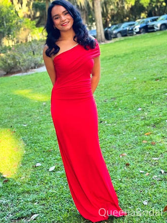 Popular Red One-shoulder Mermaid Long Formal Gown to Impress,WGP1851
