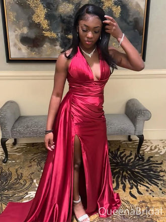 Sexy Red V-neck Mermaid Long Formal Gown to Impress,WGP1900