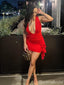 Sexy Red V-neck Short Homecoming Dress Graduation Party Dress , QB0870