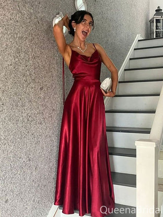 Sexy Red Spaghetti Strap A-line Long Prom Dress to Impress,WGP1724